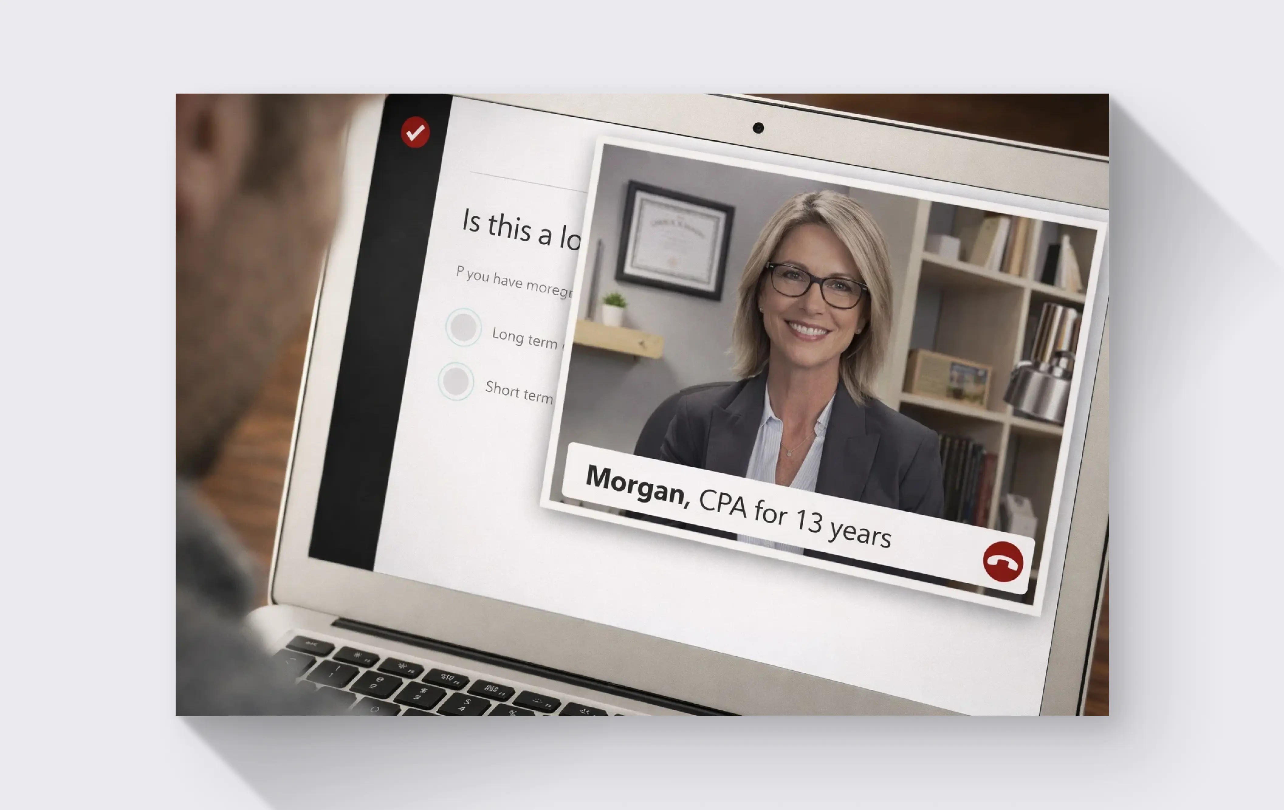 Marketing video showing polished, well-lit expert against branded backdrop